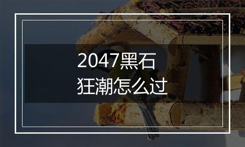2047黑石狂潮怎么过