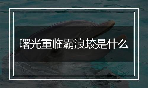 曙光重临霸浪蛟是什么
