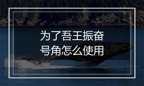 为了吾王振奋号角怎么使用