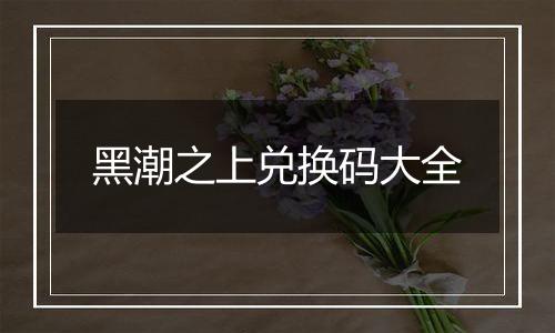 黑潮之上兑换码大全