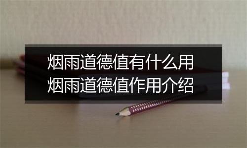 烟雨道德值有什么用 烟雨道德值作用介绍