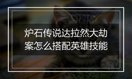 炉石传说达拉然大劫案怎么搭配英雄技能