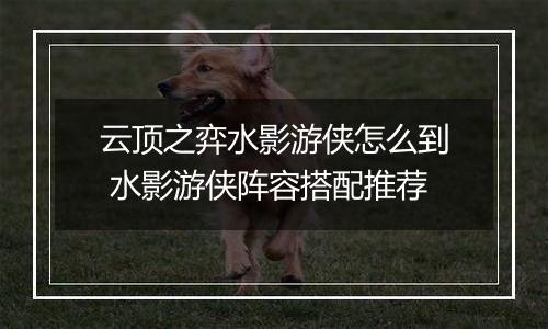 云顶之弈水影游侠怎么到 水影游侠阵容搭配推荐