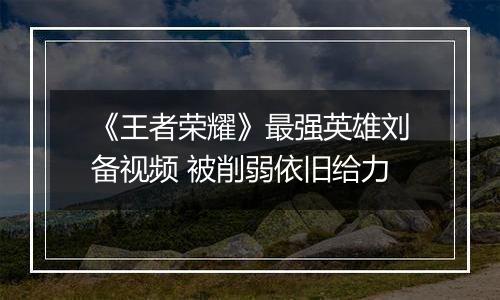 《王者荣耀》最强英雄刘备视频 被削弱依旧给力