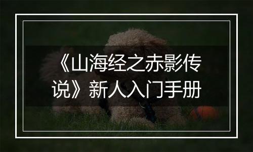 《山海经之赤影传说》新人入门手册