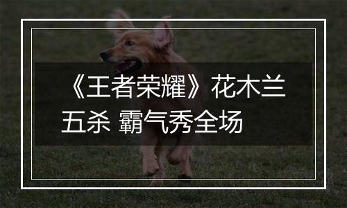 《王者荣耀》花木兰五杀 霸气秀全场