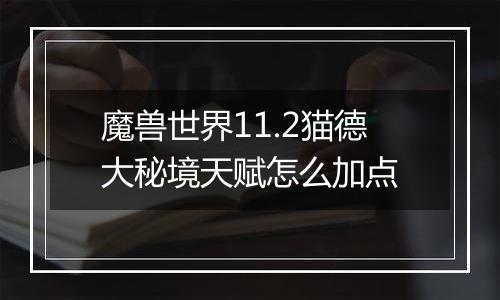 魔兽世界11.2猫德大秘境天赋怎么加点