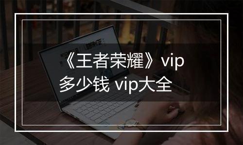 《王者荣耀》vip多少钱 vip大全