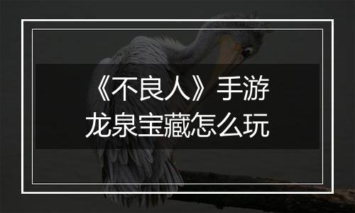 《不良人》手游龙泉宝藏怎么玩