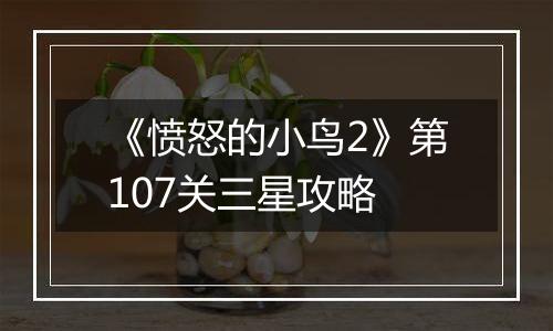 《愤怒的小鸟2》第107关三星攻略