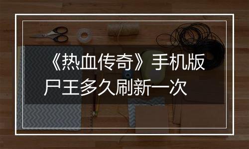 《热血传奇》手机版尸王多久刷新一次