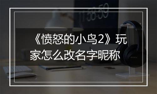 《愤怒的小鸟2》玩家怎么改名字昵称