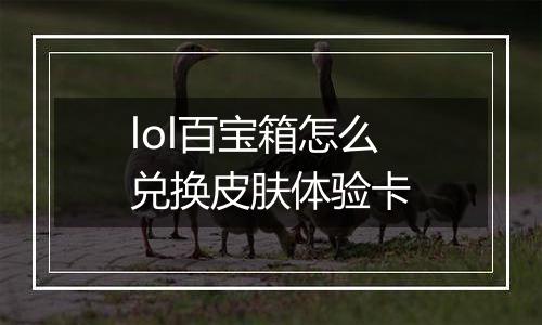 lol百宝箱怎么兑换皮肤体验卡