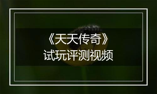 《天天传奇》试玩评测视频
