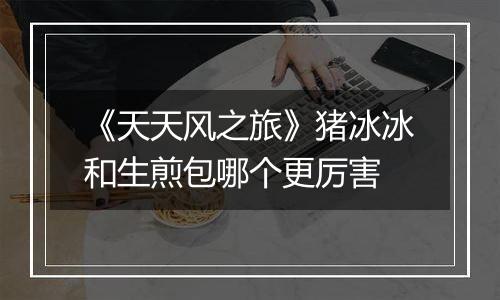 《天天风之旅》猪冰冰和生煎包哪个更厉害