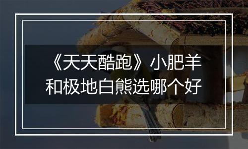 《天天酷跑》小肥羊和极地白熊选哪个好