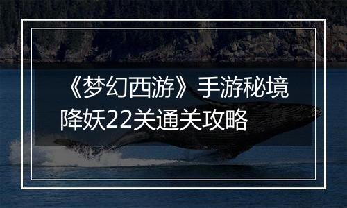 《梦幻西游》手游秘境降妖22关通关攻略