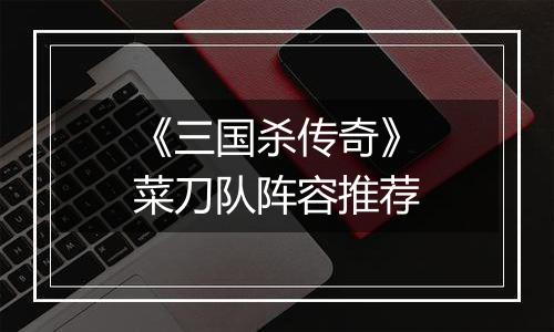 《三国杀传奇》菜刀队阵容推荐