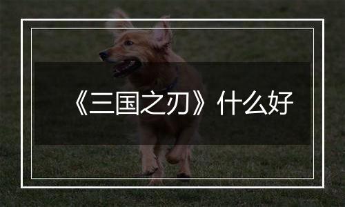 《三国之刃》什么好