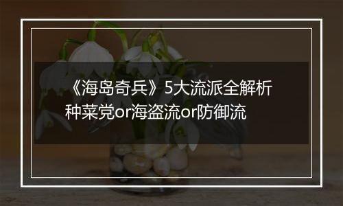 《海岛奇兵》5大流派全解析 种菜党or海盗流or防御流
