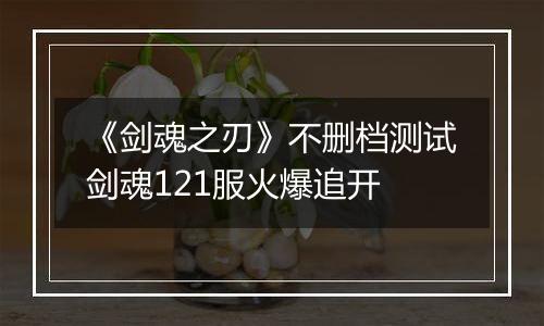 《剑魂之刃》不删档测试剑魂121服火爆追开