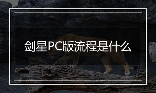 剑星PC版流程是什么