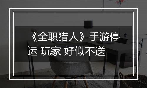 《全职猎人》手游停运 玩家 好似不送