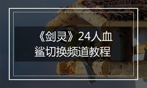 《剑灵》24人血鲨切换频道教程