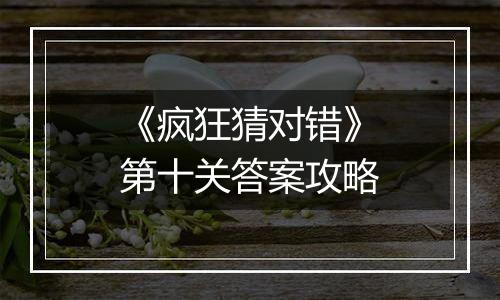 《疯狂猜对错》第十关答案攻略