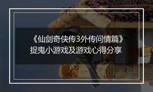 《仙剑奇侠传3外传问情篇》捉鬼小游戏及游戏心得分享