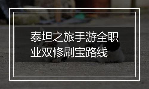 泰坦之旅手游全职业双修刷宝路线