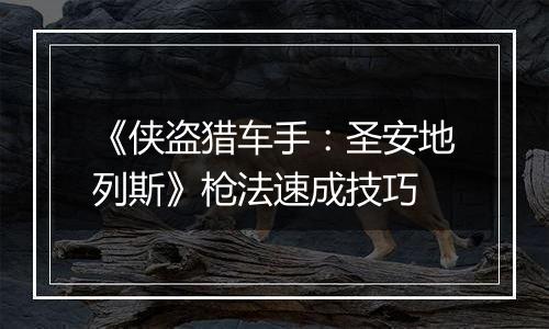 《侠盗猎车手：圣安地列斯》枪法速成技巧