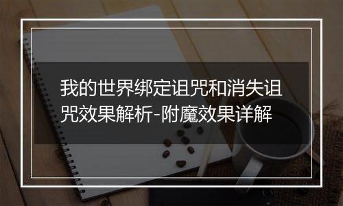 我的世界绑定诅咒和消失诅咒效果解析-附魔效果详解