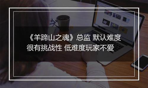 《羊蹄山之魂》总监 默认难度很有挑战性 低难度玩家不爱