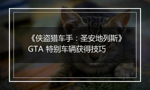 《侠盗猎车手：圣安地列斯》GTA 特别车辆获得技巧