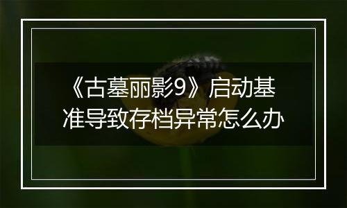 《古墓丽影9》启动基准导致存档异常怎么办