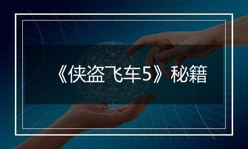 《侠盗飞车5》秘籍