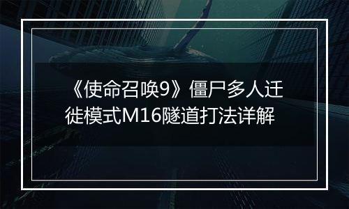 《使命召唤9》僵尸多人迁徙模式M16隧道打法详解
