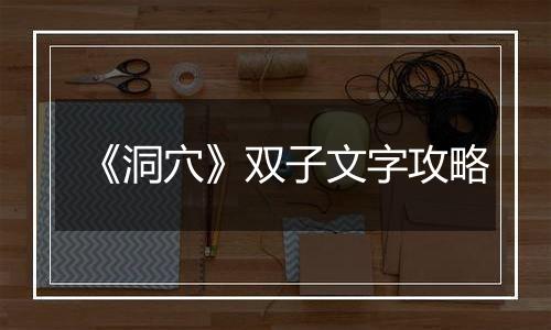 《洞穴》双子文字攻略