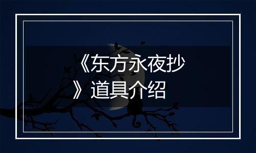 《东方永夜抄》道具介绍