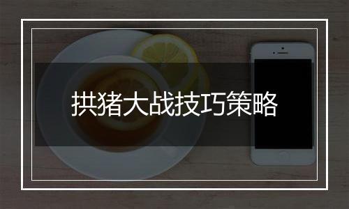 拱猪大战技巧策略