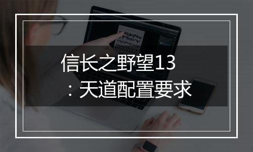 信长之野望13：天道配置要求