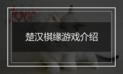 楚汉棋缘游戏介绍