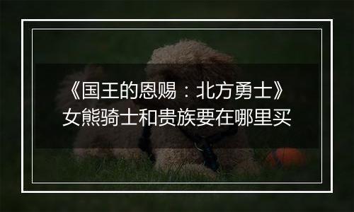《国王的恩赐：北方勇士》女熊骑士和贵族要在哪里买