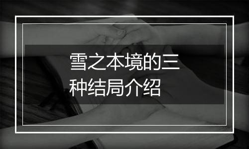 雪之本境的三种结局介绍