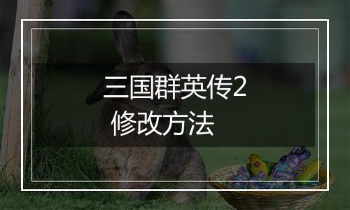 三国群英传2 修改方法