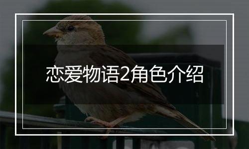 恋爱物语2角色介绍