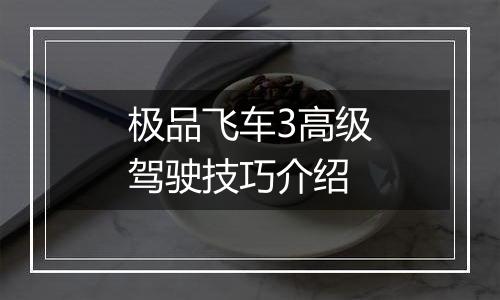 极品飞车3高级驾驶技巧介绍
