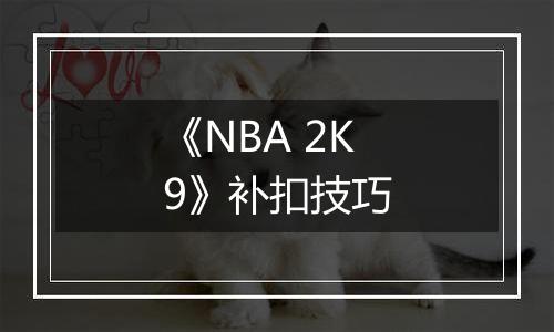 《NBA 2K9》补扣技巧