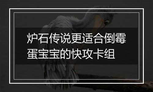 炉石传说更适合倒霉蛋宝宝的快攻卡组